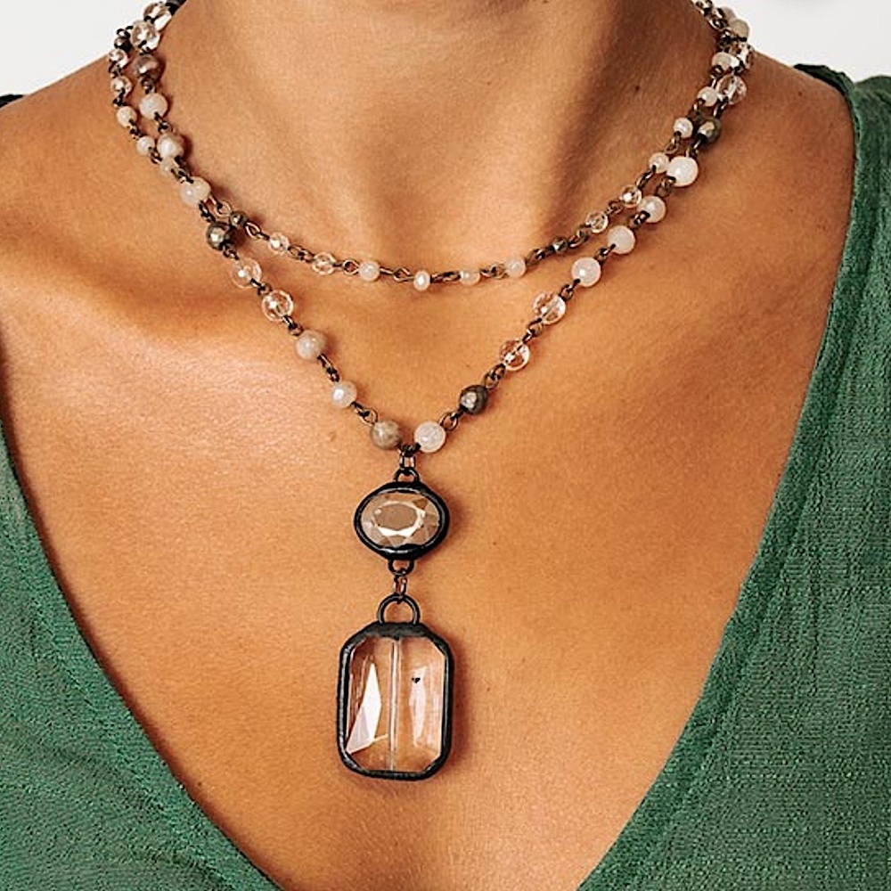 Bohemian Multilayer Beaded Necklace Tribal Necklace Boho